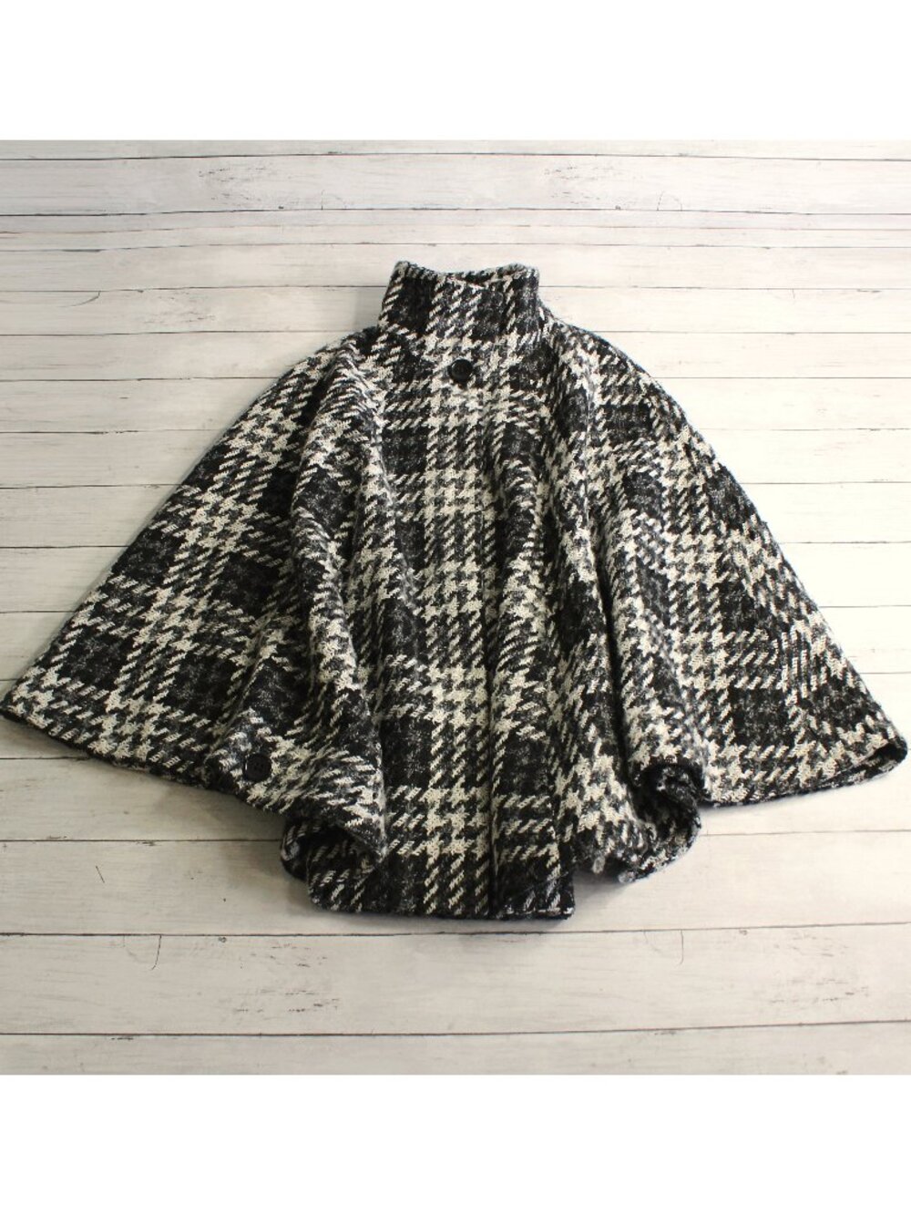 Apt. 9 Women's Plaid Winter Jacket Cape Plus Size 1X Wool Blend Heavyweight